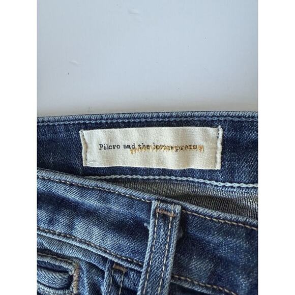 Pilcro Anthropologie Jean Shorts Fit Stet Women Size 29 Blue Stretch Inseam 6.5’ - Picture 3 of 9
